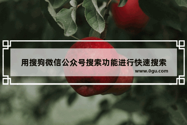 用搜狗微信公众号搜索功能进行快速搜索