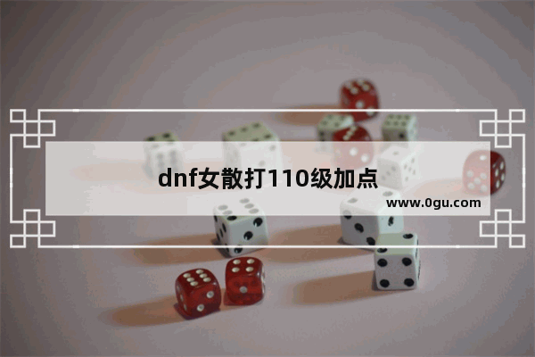 dnf女散打110级加点