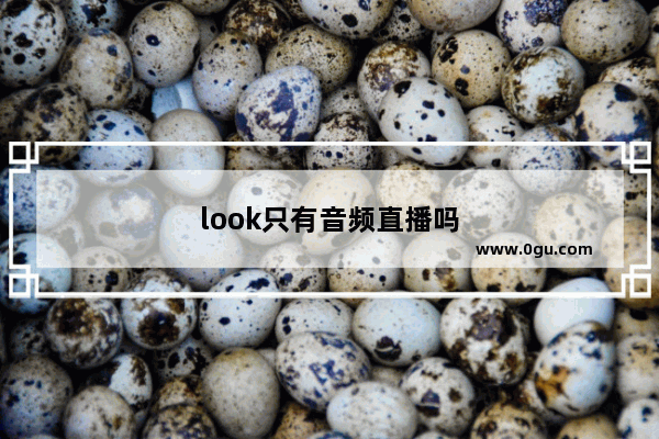 look只有音频直播吗