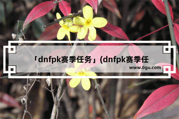 「dnfpk赛季任务」(dnfpk赛季任务可以双开吗)