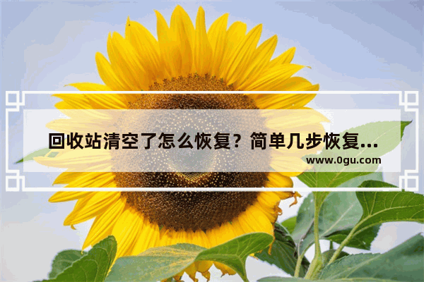 回收站清空了怎么恢复？简单几步恢复回收站被删的文件