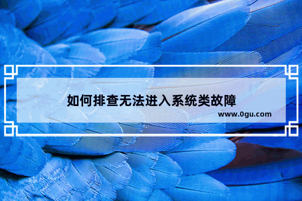 如何排查无法进入系统类故障