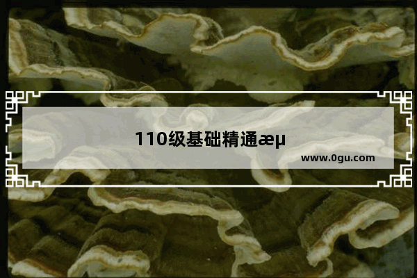 110级基础精通流：dnf110级基础精通流奶爸