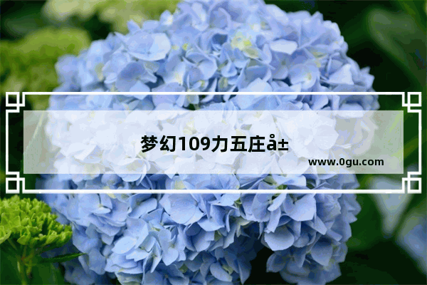 梦幻109力五庄属性