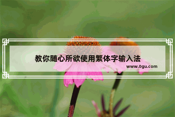 教你随心所欲使用繁体字输入法