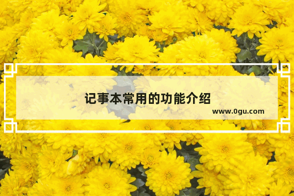 记事本常用的功能介绍