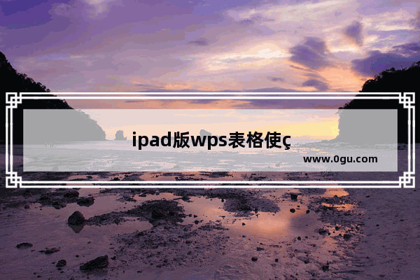 ipad版wps表格使用技巧大全