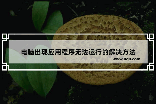 电脑出现应用程序无法运行的解决方法