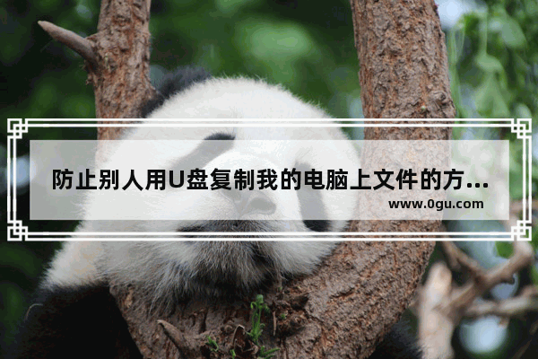 防止别人用U盘复制我的电脑上文件的方法教程