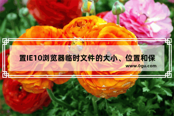 置IE10浏览器临时文件的大小、位置和保存天数的详细方法