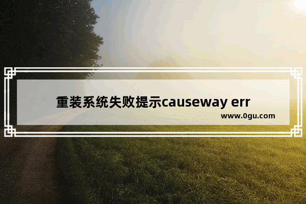 重装系统失败提示causeway error 07该怎么办？