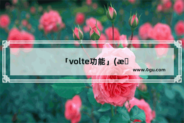 「volte功能」(智能手机开通Volte功能)