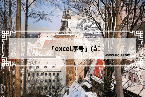 「excel序号」(在excel序号混乱重新排序)