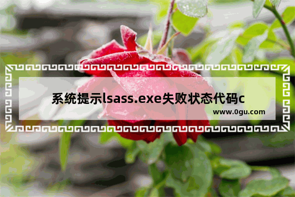 系统提示lsass.exe失败状态代码c0000005的解决方法