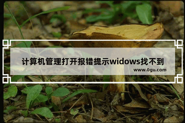 计算机管理打开报错提示widows找不到文件怎么办