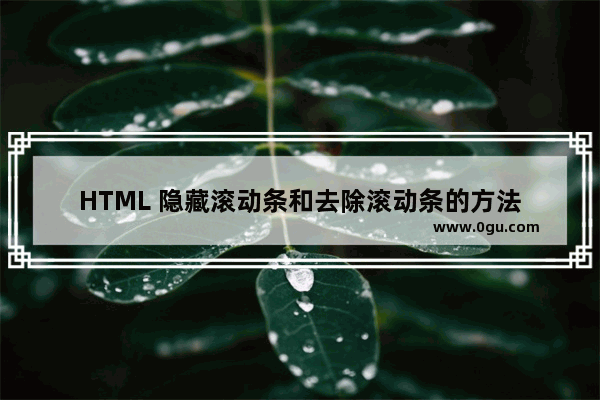 HTML 隐藏滚动条和去除滚动条的方法