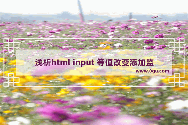 浅析html input 等值改变添加监听事件
