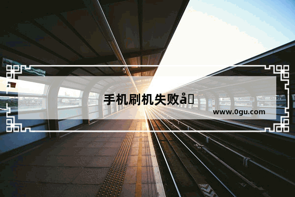 手机刷机失败变黑砖