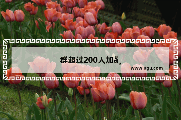 群超过200人加不进来了,怎么办