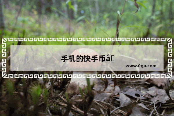 手机的快手币可以弄到微信里吗
