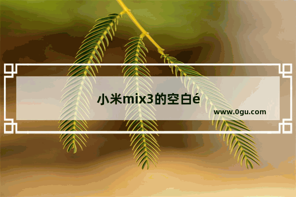 小米mix3的空白通行证在哪
