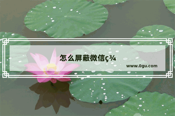 怎么屏蔽微信群里某个人的消息