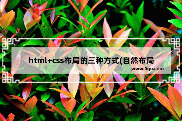 html+css布局的三种方式(自然布局/流动布局/定位布局)