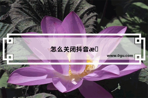 怎么关闭抖音更新提示