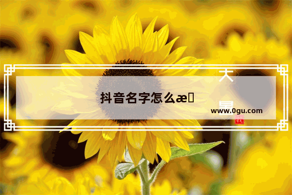抖音名字怎么改