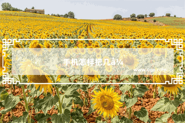 手机怎样把几张照片合成一张照片