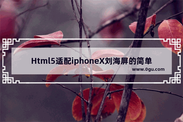 Html5适配iphoneX刘海屏的简单实现