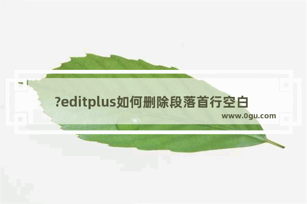 ?editplus如何删除段落首行空白 ?editplus删除段落首行空白的方法