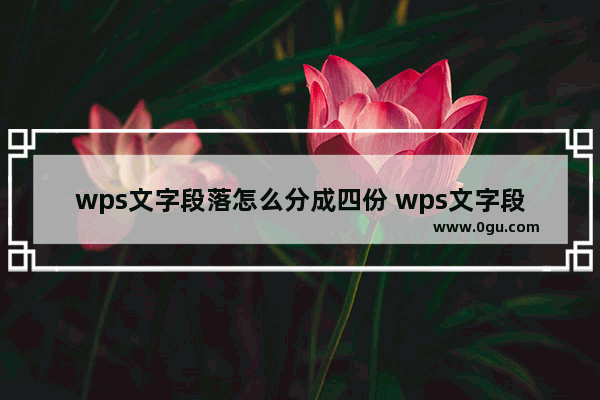 wps文字段落怎么分成四份 wps文字段落分成四栏的方法