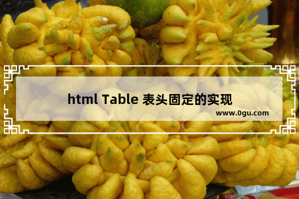 html Table 表头固定的实现