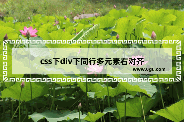 css下div下同行多元素右对齐