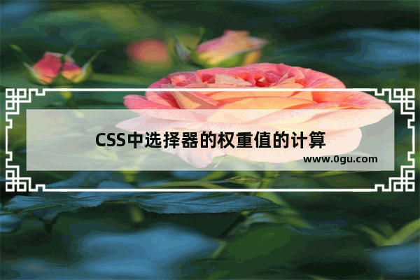 CSS中选择器的权重值的计算