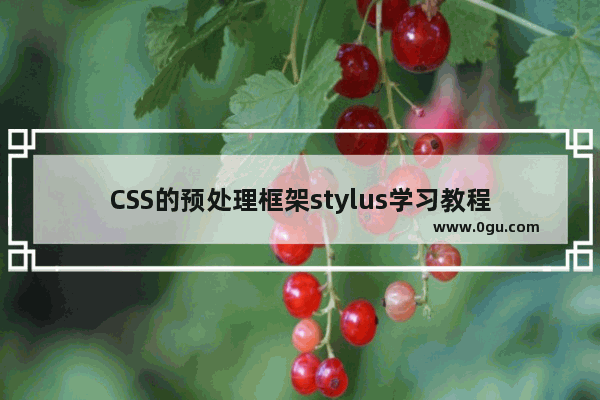 CSS的预处理框架stylus学习教程