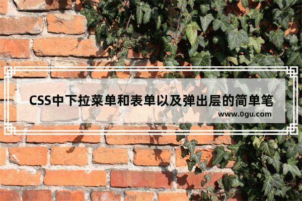 CSS中下拉菜单和表单以及弹出层的简单笔记