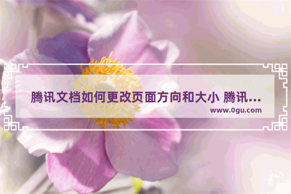 腾讯文档如何更改页面方向和大小 腾讯文档纸张方向和大小设置方法