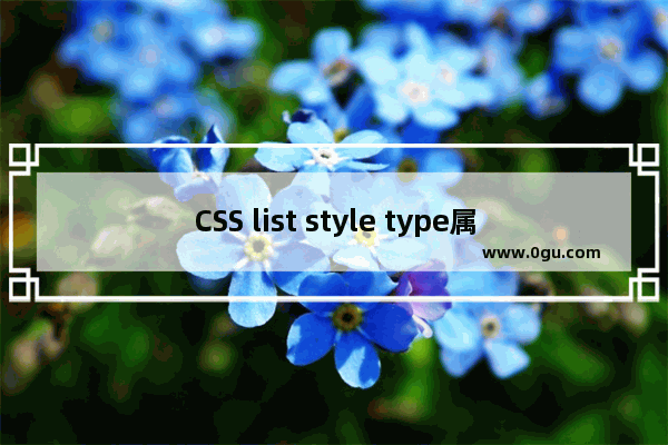 CSS list style type属性使用方法