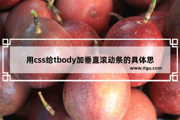 用css给tbody加垂直滚动条的具体思路及样式代码