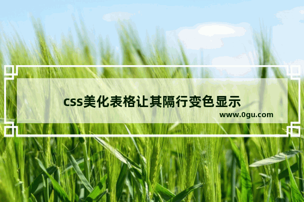 css美化表格让其隔行变色显示