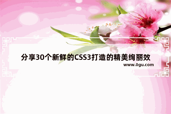 分享30个新鲜的CSS3打造的精美绚丽效果(附演示下载)
