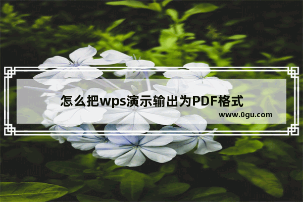 怎么把wps演示输出为PDF格式