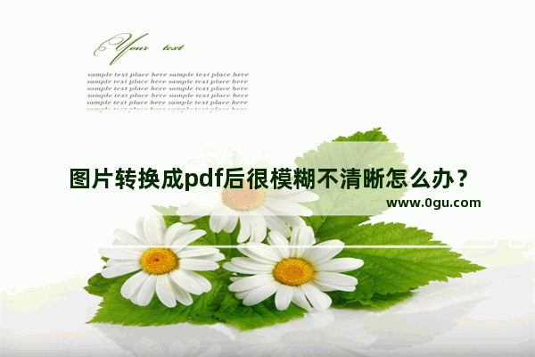 图片转换成pdf后很模糊不清晰怎么办？