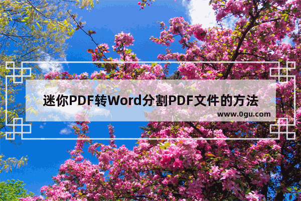 迷你PDF转Word分割PDF文件的方法步骤