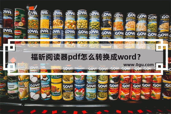 福昕阅读器pdf怎么转换成word？
