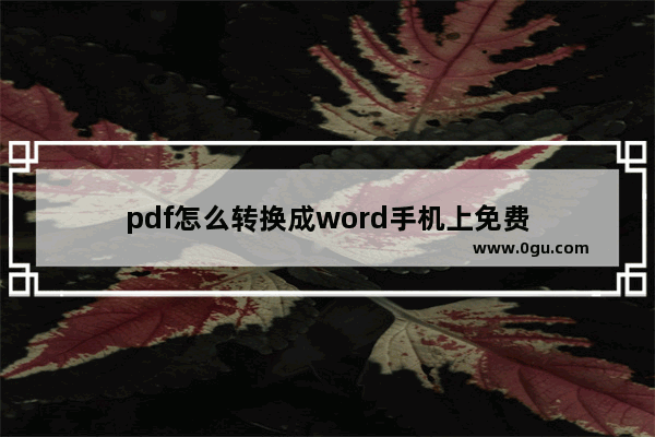 pdf怎么转换成word手机上免费