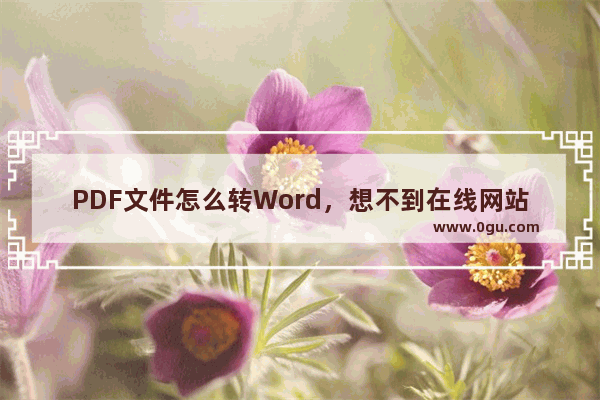 PDF文件怎么转Word，想不到在线网站就可以搞定了