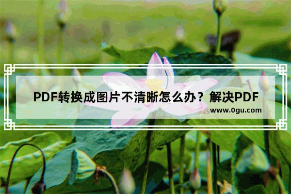 PDF转换成图片不清晰怎么办？解决PDF转换成图片不清晰的方法